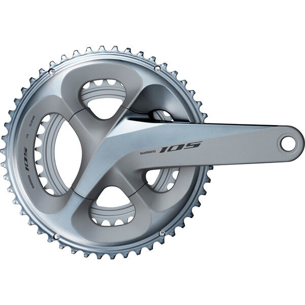 Shimano FC-R7000 105 double chainset, HollowTech II 170 mm 53 / 39T, silver click to zoom image