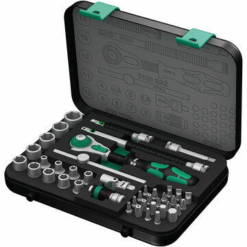 Wera 8100 SA 2 Speed Ratchet Set 1/4" Drive 42pcs