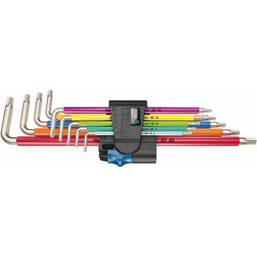 Wera 3967/9 TX SCXL Multicolour HF L-Key Long 9pc