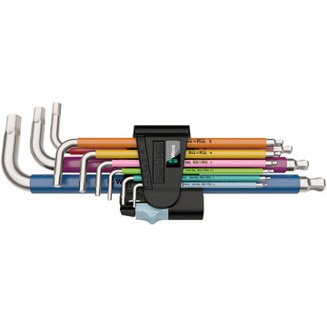 Wera 3950 SPKL/9SM Hex Key Set Multicolour 9pc